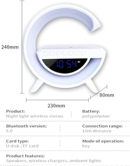 Sveglia ricarica Wireless RGB con Cassa Musica