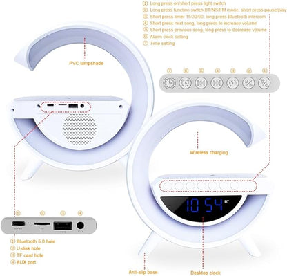 Sveglia ricarica Wireless RGB con Cassa Musica